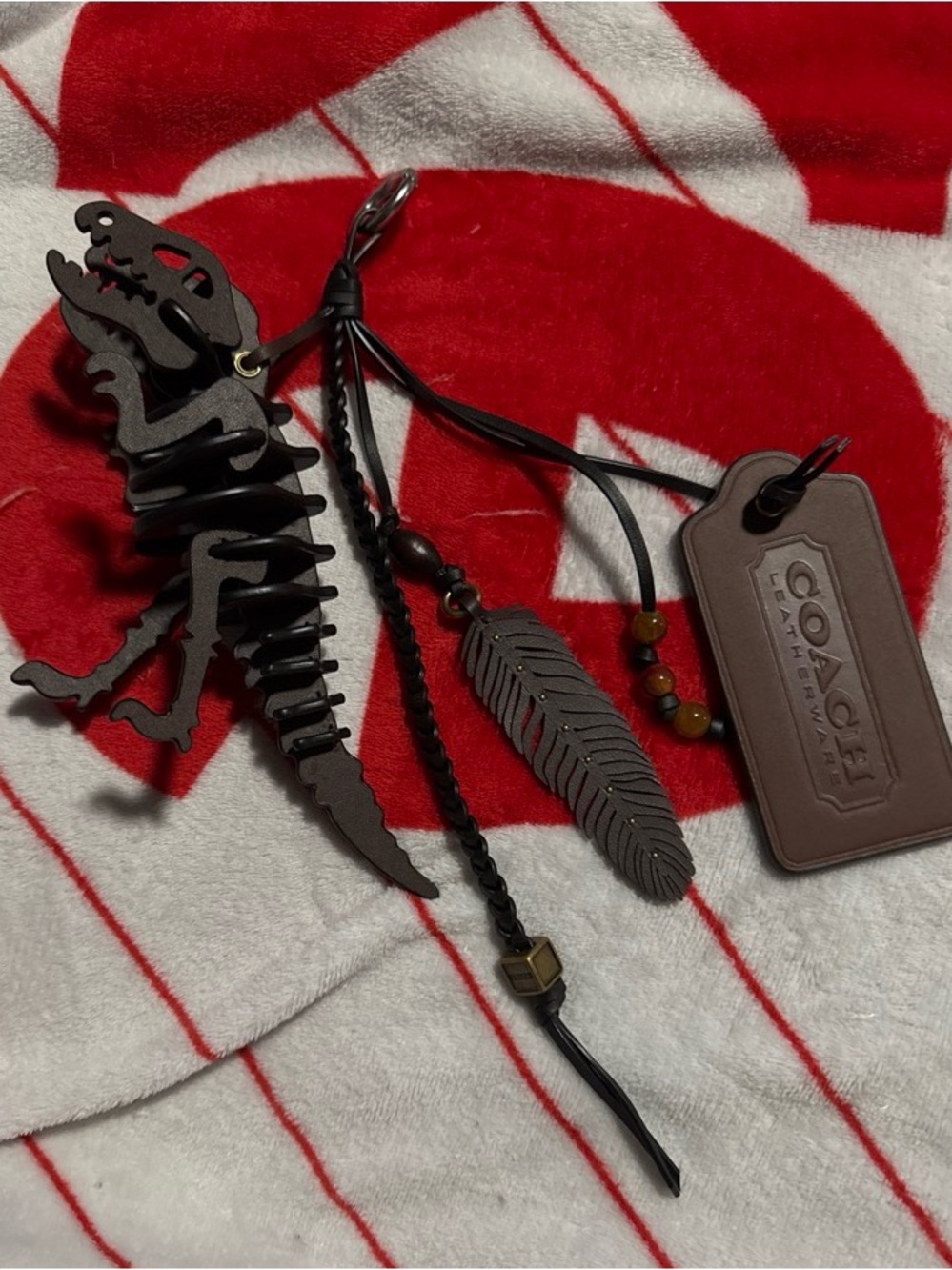 Coach Large Rexy charm cluster from the rogue 40 loved leather.